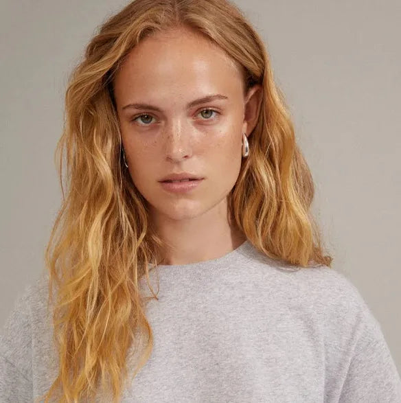 Autumn Chunky Retro Hoop Earrings - Silver Plated