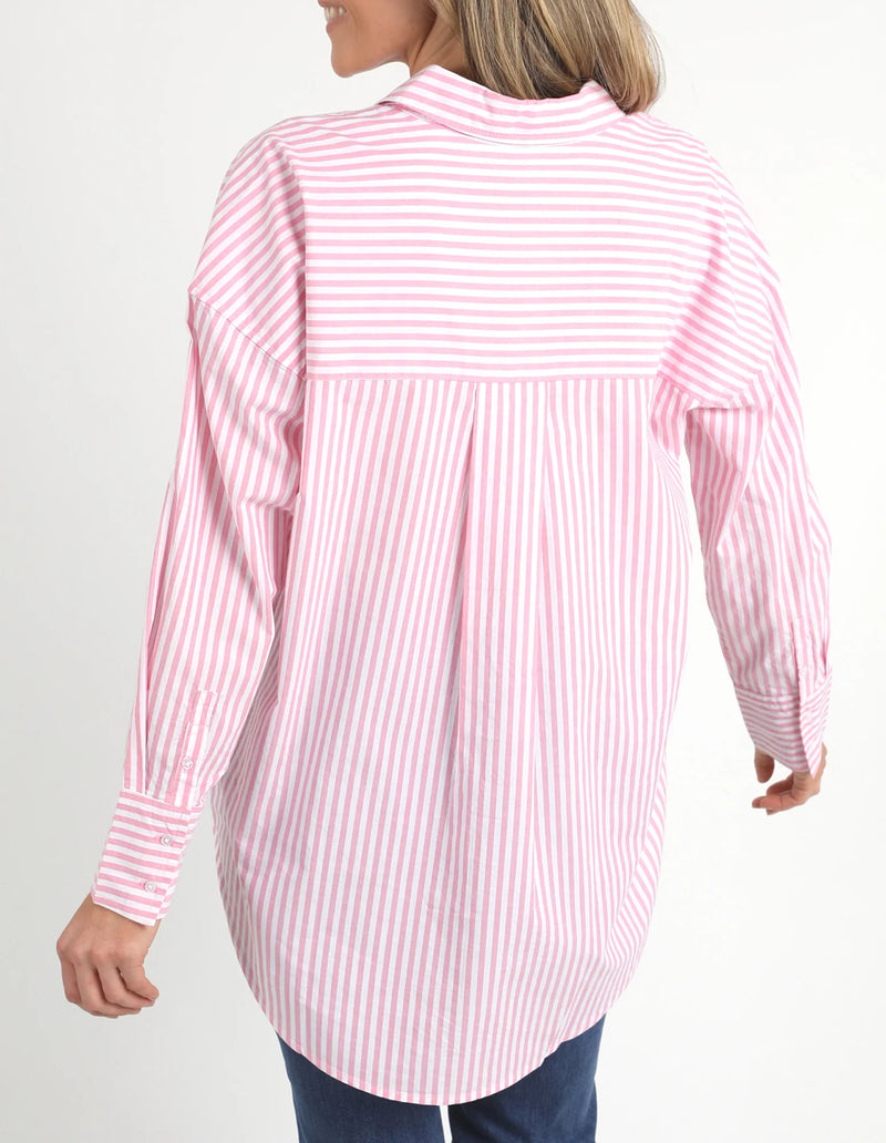 Delia Stripe Shirt / Strawberry