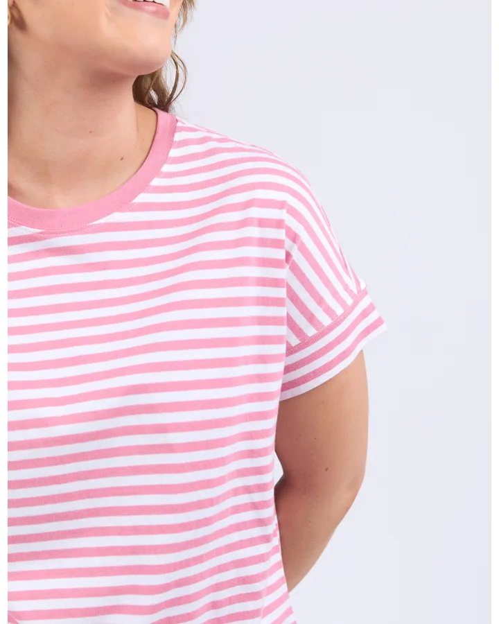 Yara Stripe S/S Tee  / Chateau Rose