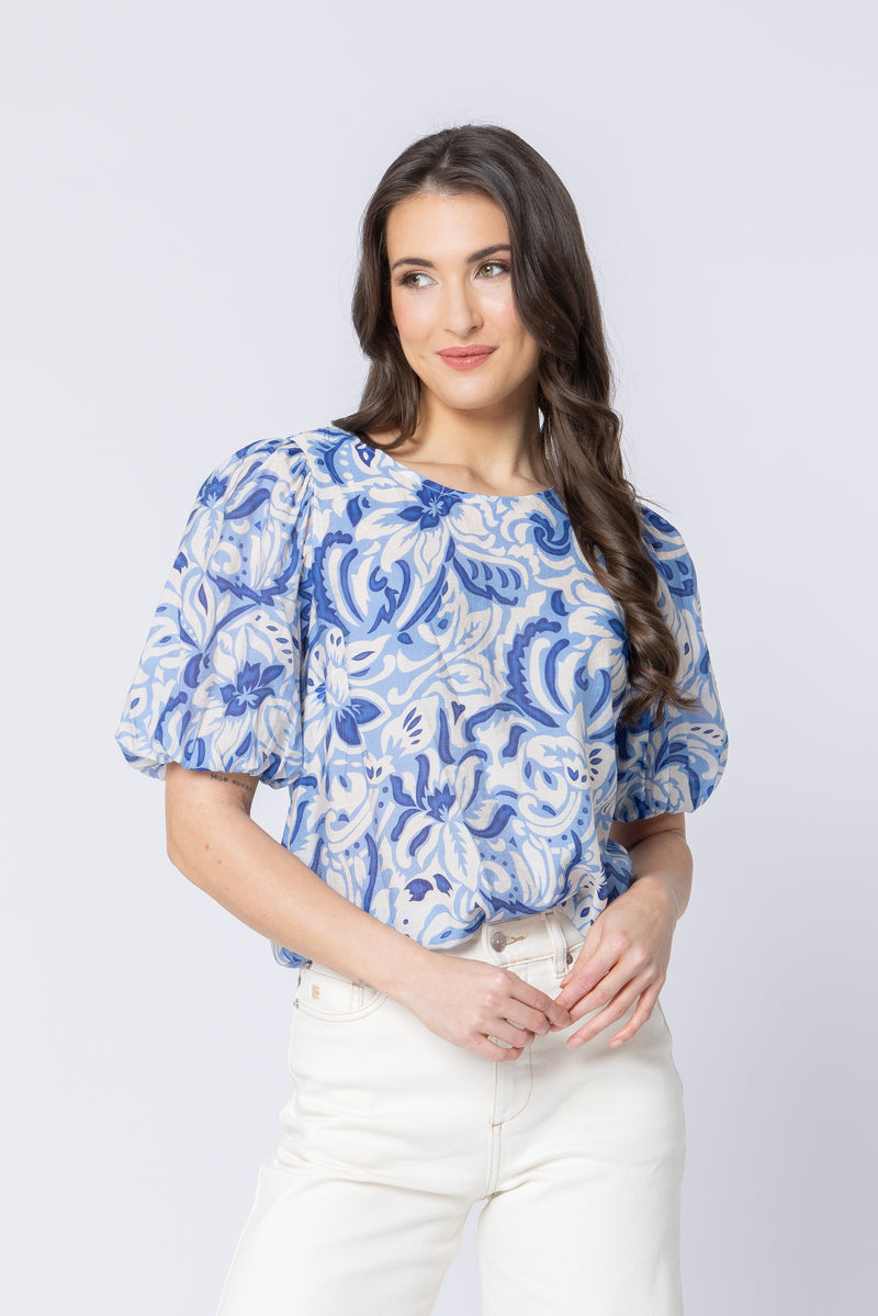 Relaxed Carefree Top / Blue Whisper