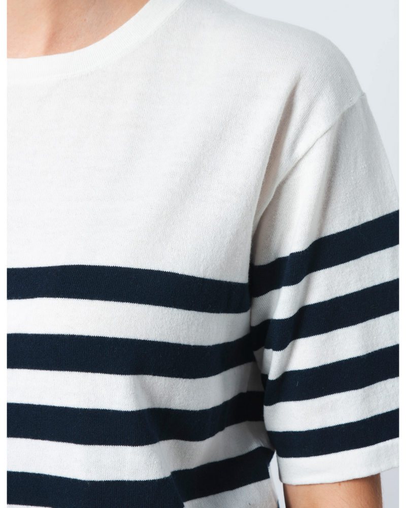 Baldwin Knit Top / Navy White Stripe