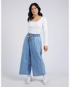 Greta  Wide Leg Pant / Mid Blue
