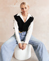 V Neck Vest - Black
