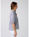 Asha Blouse - Navy White Stripe