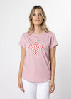 T-Shirt - Blush Red Chevron Cross