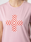 T-Shirt - Blush Red Chevron Cross