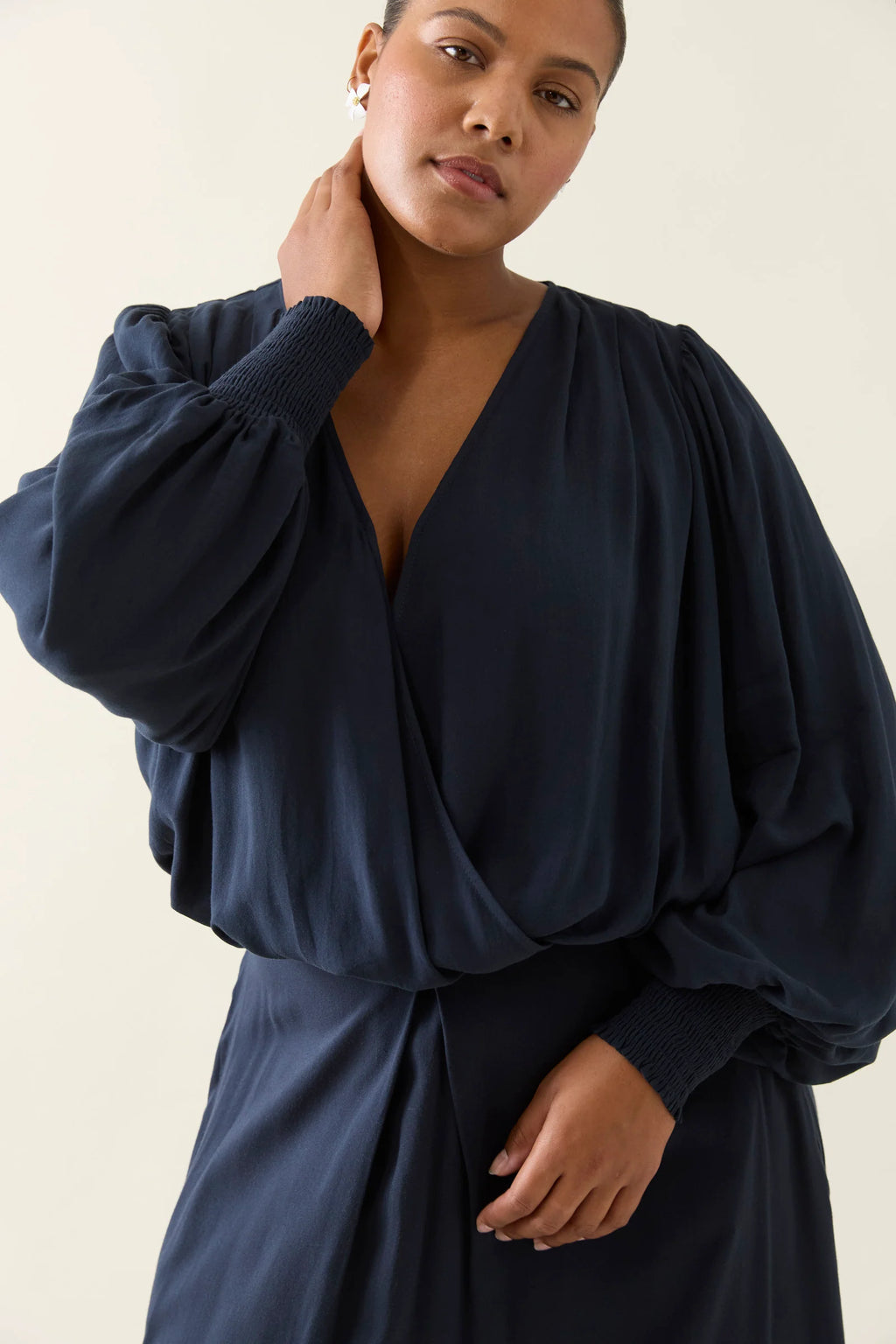Oline Cropped Top - Navy