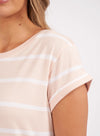 Manly Stripe Tee - Barely Pink