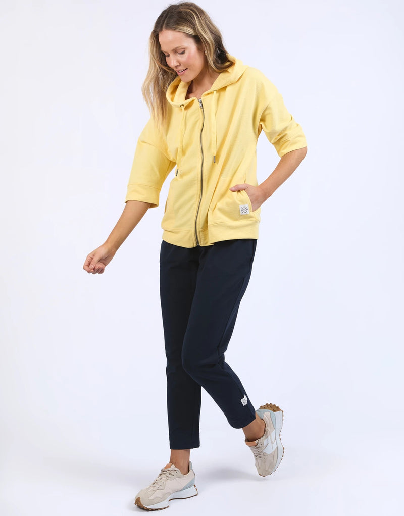 Beachy Zip Hoodie - Pale Banana