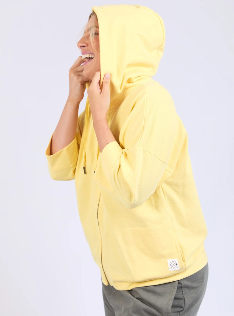 Beachy Zip Hoodie - Pale Banana