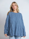 Cable Poncho - Denim