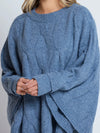 Cable Poncho - Denim