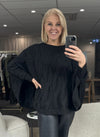 Cable Poncho - Black