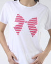 Ace Tee / White / Hot Pink Bow