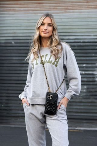 Everyday Sweater - Grey with Khaki Logo