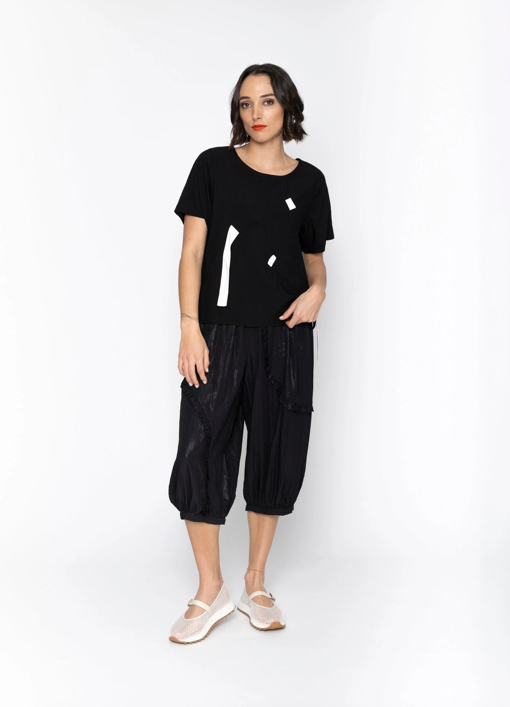 Dallas Top / Black + White Trim