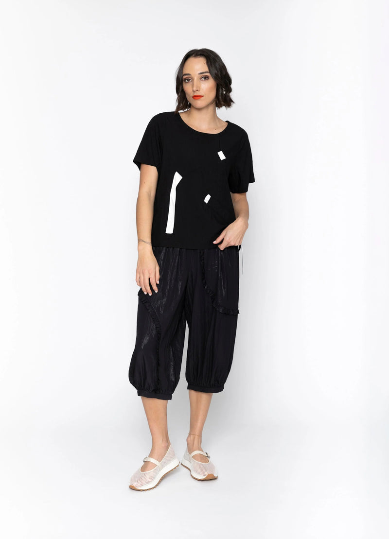 Dallas Top / Black + White Trim