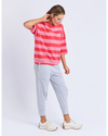 Mazie Block Stripe Sweat / Chateau Rose