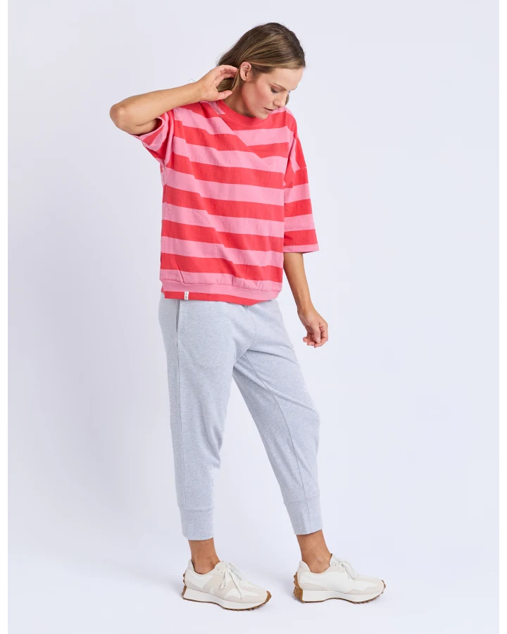 Mazie Block Stripe Sweat / Chateau Rose