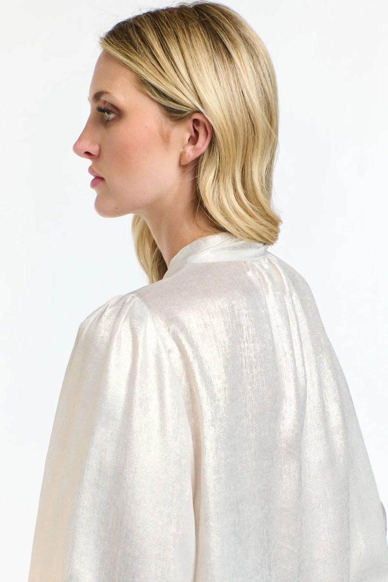 Summer Pussy Bow Top/ Champagne