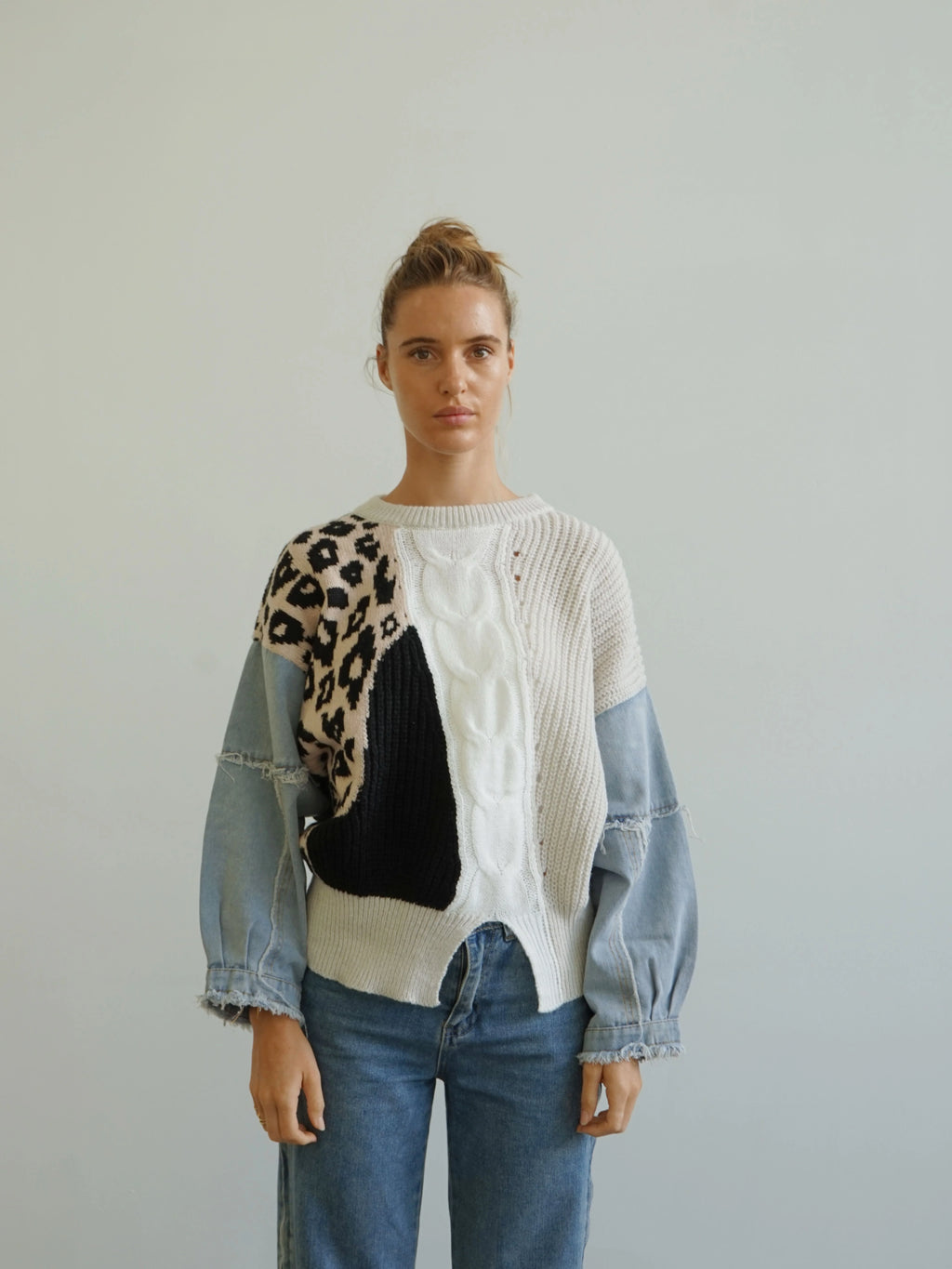 Tessa - Denim/Leopard