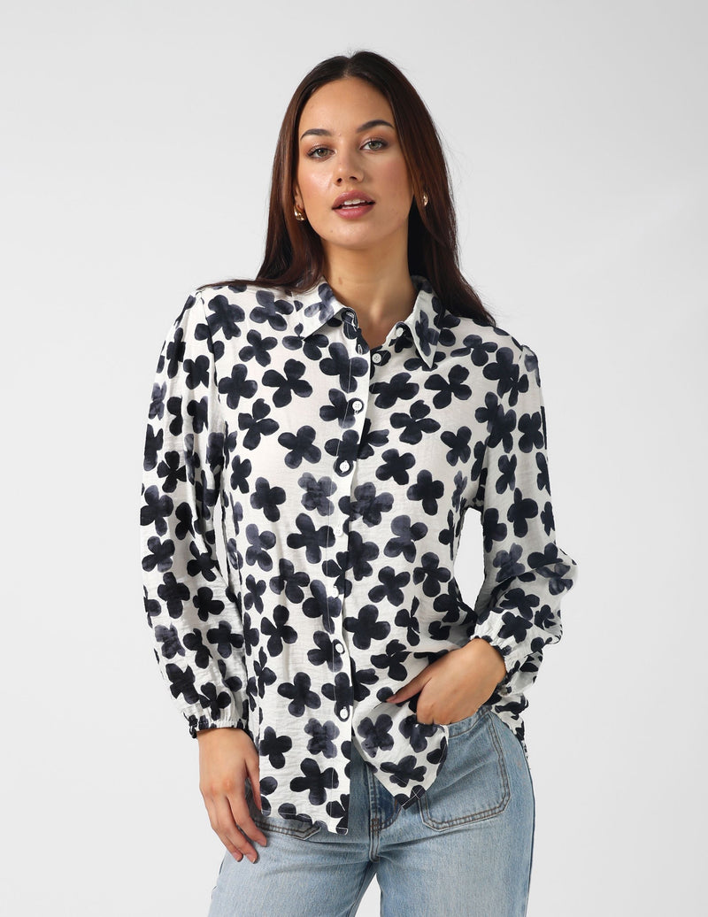 Charlotte Shirt - Navy Flower