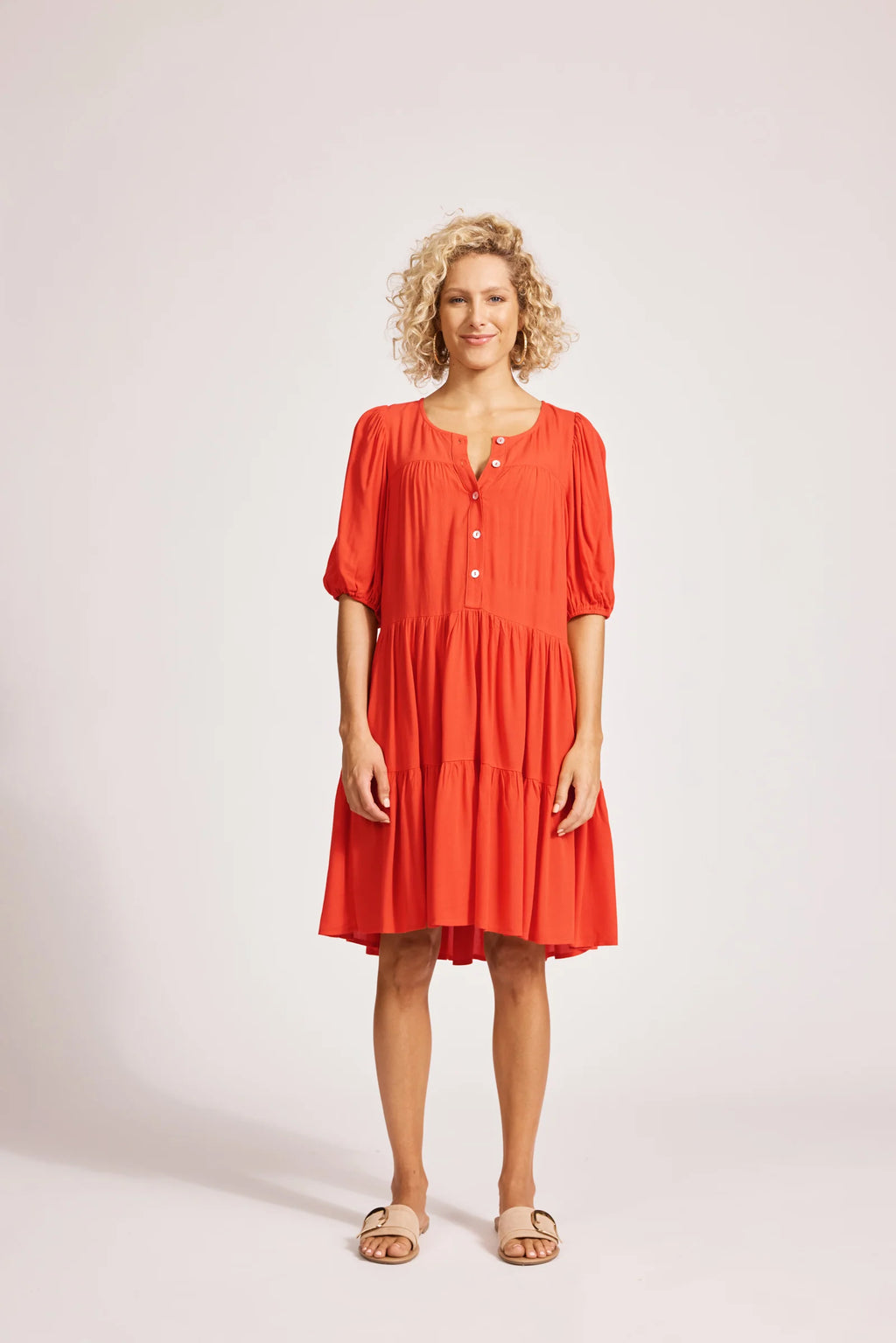 Alegria Midi Dress - Coral