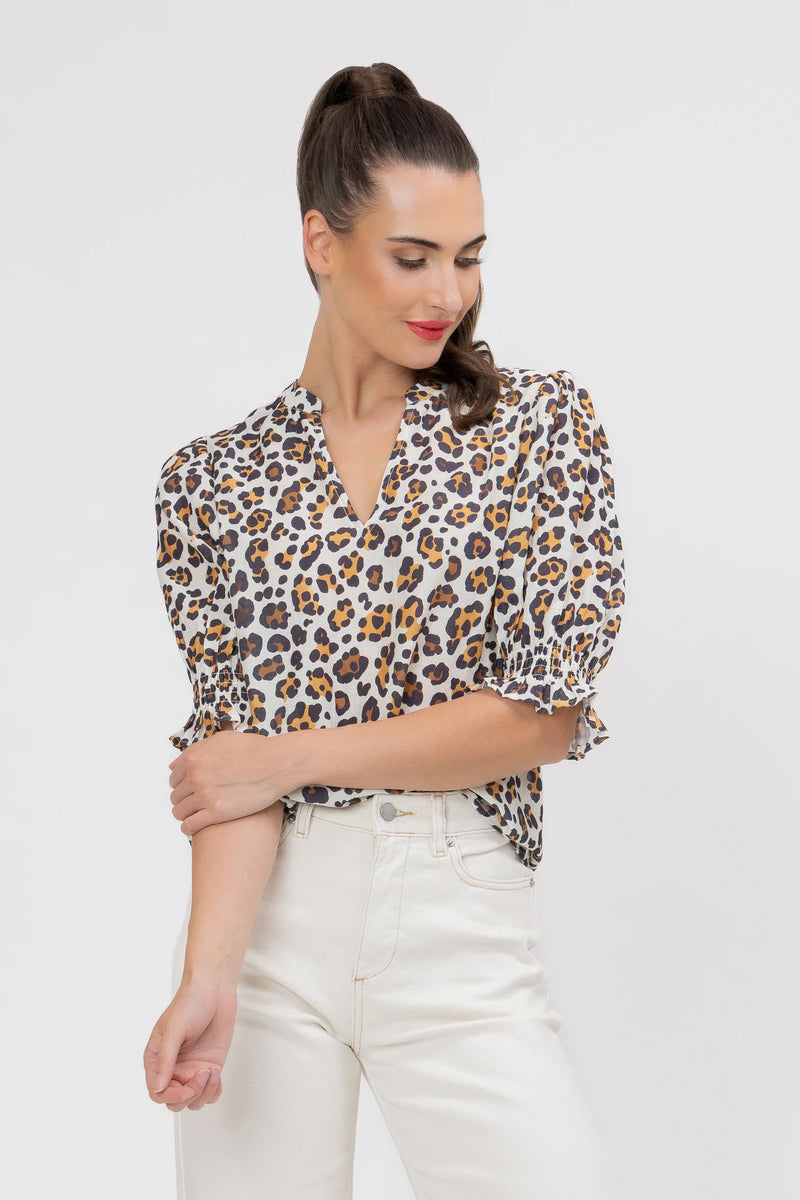 Relaxed Butterfly Top / Latte Leopard