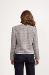 Collarless Short Jacket with Trim Detail - Galaxy