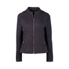 Long Sleeve Lined Zip Up Jacket with Front Zip Detailing - Ink