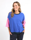 Mazie Colour Block Sweat - Royal blue