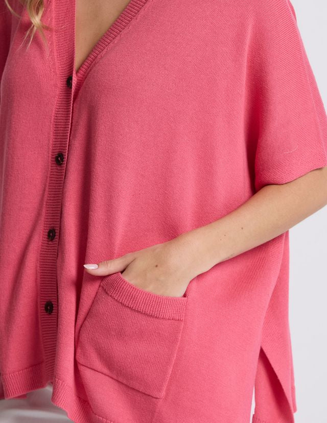 Elliot Cardigan - Raspberry