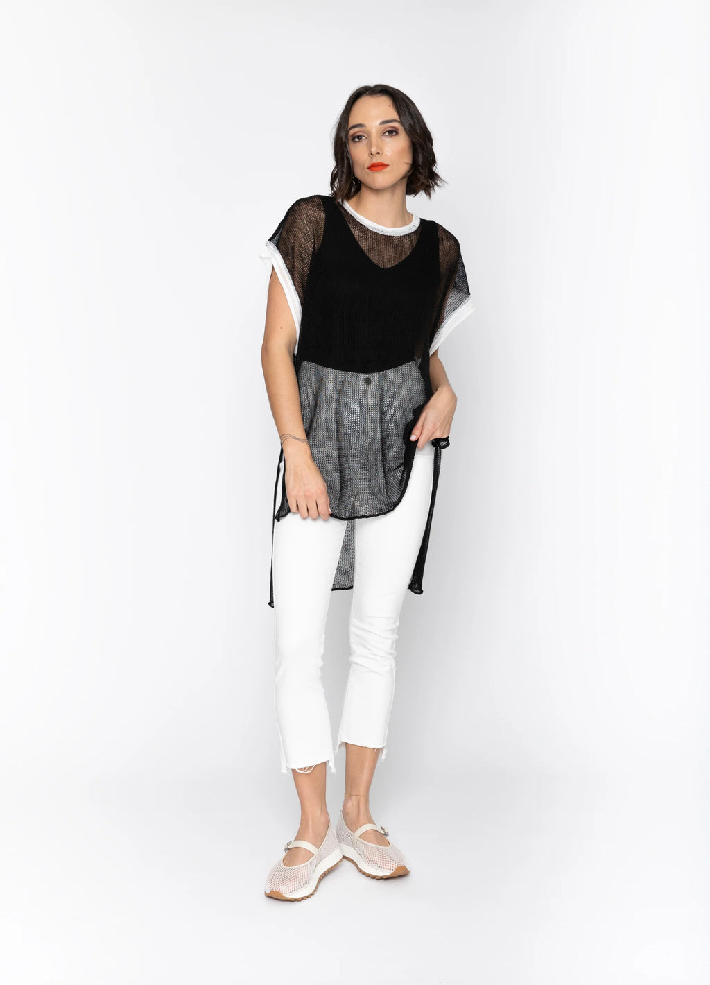 Lorenza Tunic / Black + White Trim