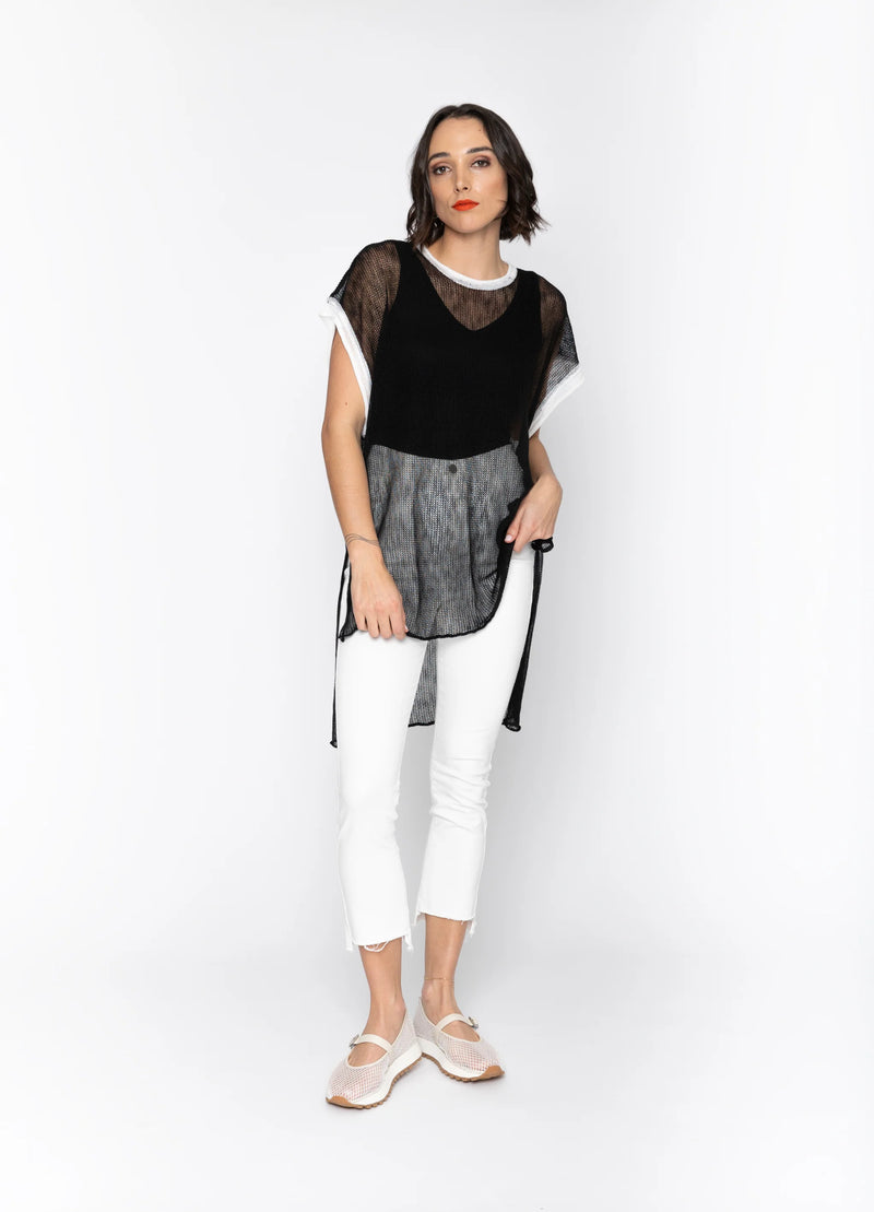 Lorenza Tunic / Black + White Trim