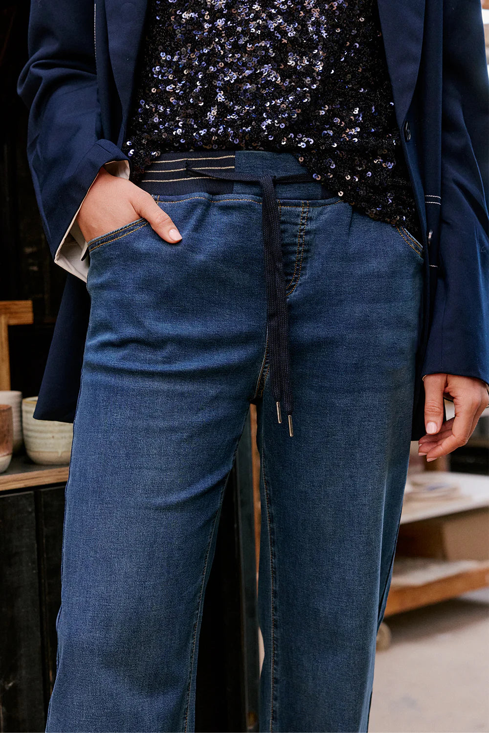 Straight Leg Hugo Jogger / Dark  Denim
