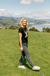 Jackie Tee - Black with Blossom Berry X