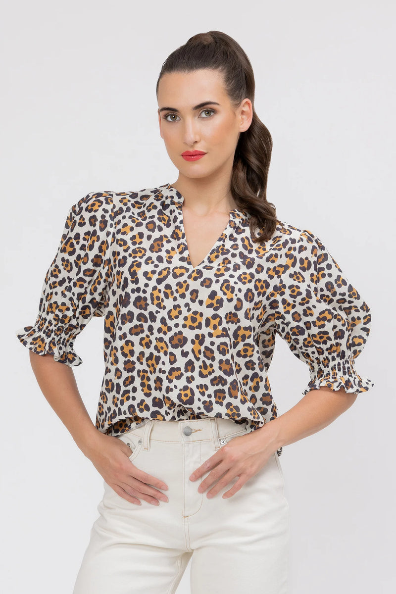 Relaxed Butterfly Top / Latte Leopard