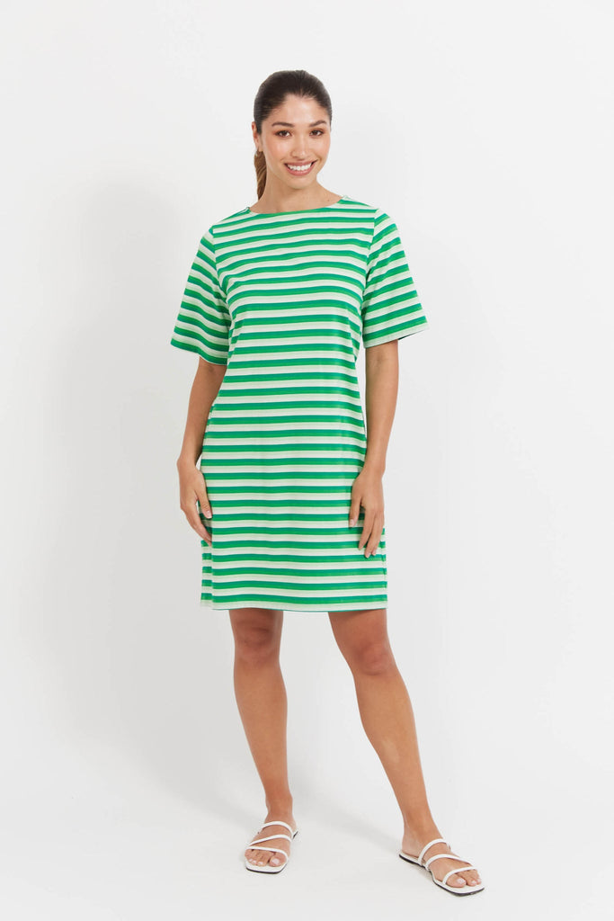 Limon Stripe TShirt Dress - Green