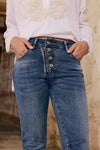 Classic Zip Button Jean / Dark Denim