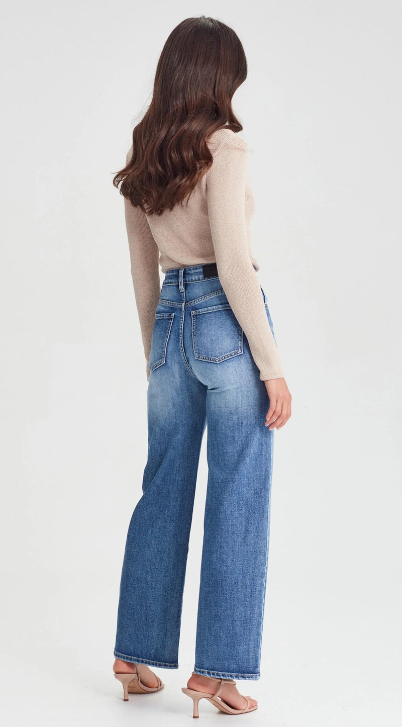 Wendy Wide Leg Jean - Denim Blue / Short Stuff