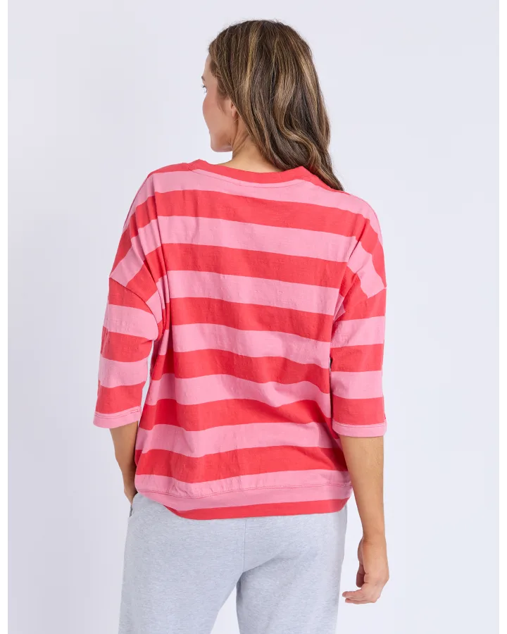 Mazie Block Stripe Sweat / Chateau Rose
