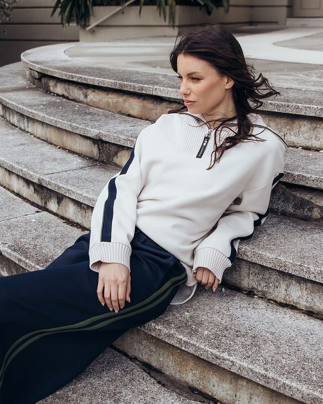 Knit Collar Crew / Bone