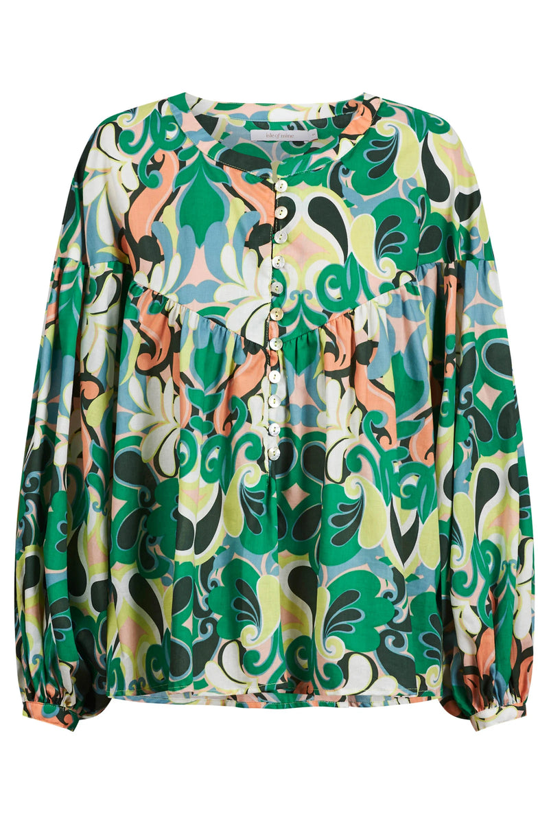 Aurora Button Blouse - Paisley
