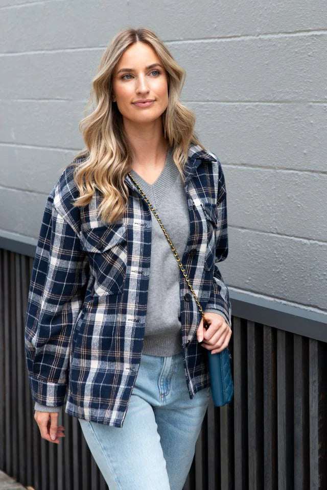 Becca Shacket / Navy Check