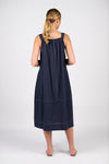Sleeveless Balloon Dress with Front Pockets - Ink