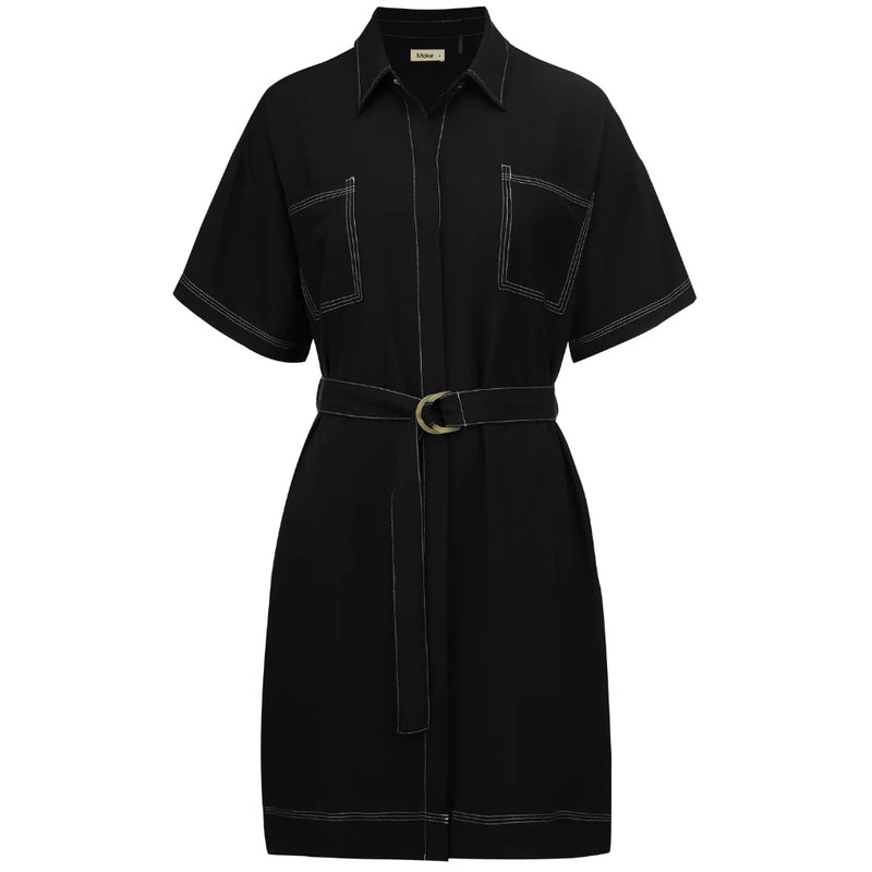 Cora Shirt Dress / Black