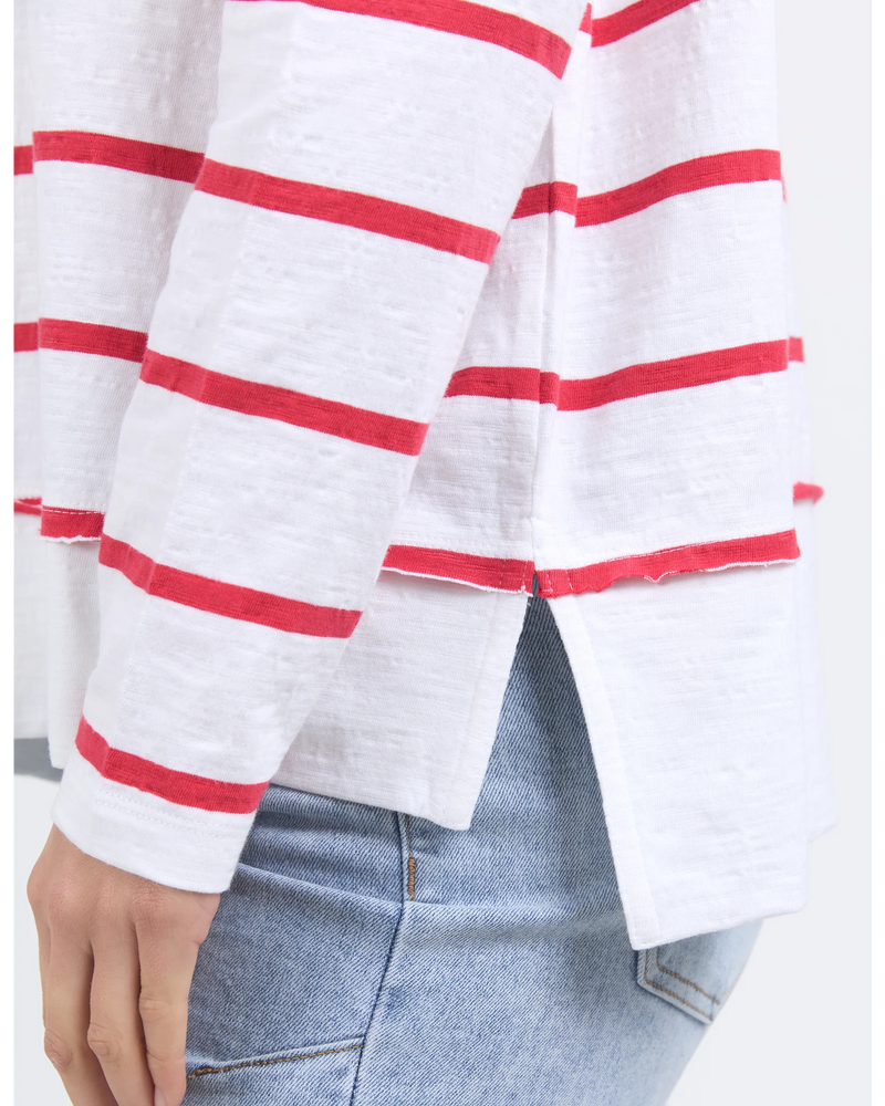 Jayne Stripe Throw On / Red