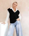 V Neck Vest - Black