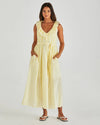 Lilla Ruffled Neck Dress / Butter Yellow