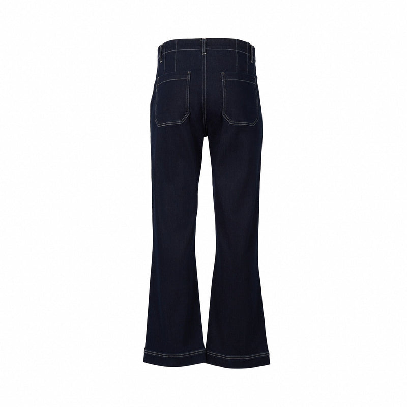 Wide Leg Ankle Grazer Jean / Ink Denim